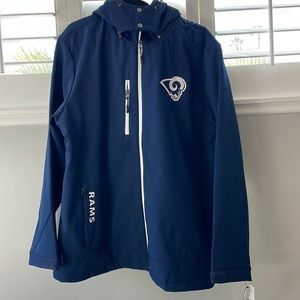 NFL LA RAMS Jacket, Soft Shell Coat - Los Angeles Rams, 2XL NWT